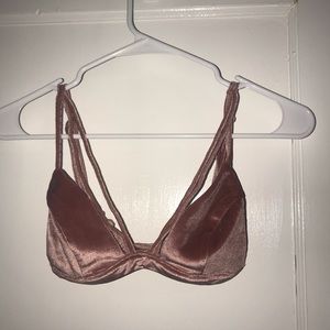 Pink suede bralette